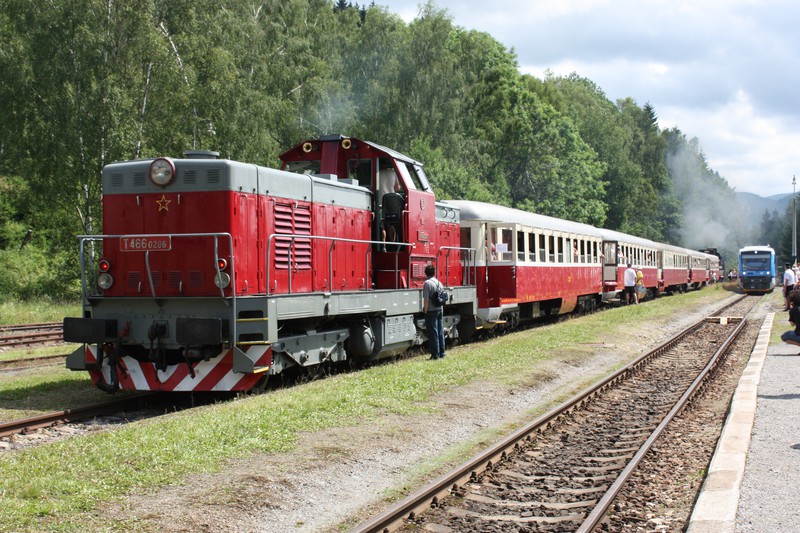 Nochmal der ganze Zug zurück in Kořenov