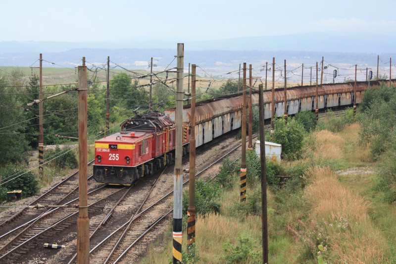 Kohlezug auf der Fahrt zum Braunkohlewerk Vřesová